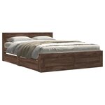 vidaXL Cadre de lit avec tête de lit chêne marron 120x190 cm