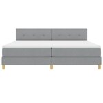 vidaXL Lit boxspring avec matelas Gris clair 200 x 200 cm tissu