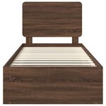 vidaXL Cadre de lit avec tête de lit Chêne brun 90 x 200 cm Pin massif