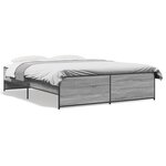 vidaXL Cadre de lit sans matelas sonoma gris 150x200 cm