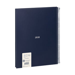 Cahier à spirale papier ligné 80 feuilles A4 série 1918 azul