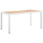 vidaXL Table de jardin Blanc 150x90x75 cm Résine tressée et acacia