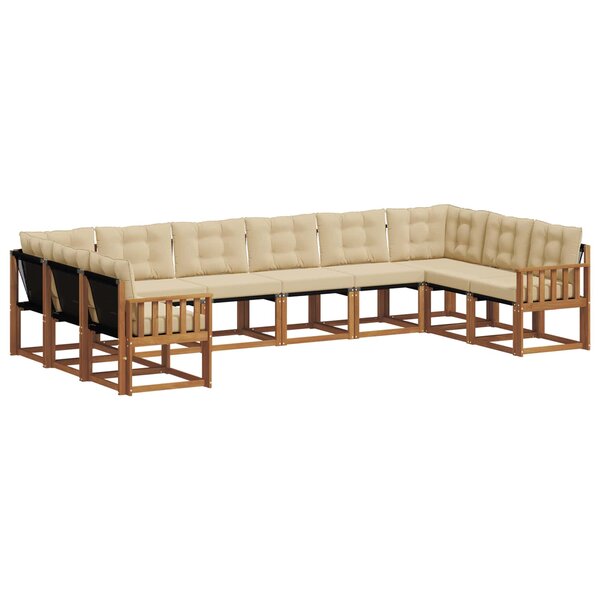 vidaXL Ensemble de canapés d'extérieur 10 Pièces Naturel et Beige