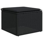vidaXL Salon de jardin 10 Pièces avec coussins noir résine tressée