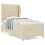 Lit Box Spring vidaXL avec matelas Crème 100x200 cm en tissu