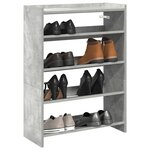 vidaXL Étagère à chaussures gris béton 60x25x81 cm bois d'ingénierie