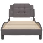 vidaXL Cadre de lit avec LED sans matelas gris 90x200 cm