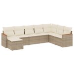 vidaXL Salon de jardin avec coussins 8 Pièces beige résine tressée