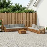 vidaXL Ensemble de canapés d'extérieur 9 Pièces Naturel et gris clair