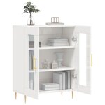 vidaXL Buffet Blanc brillant 69 5x34x90 cm Bois d'ingénierie