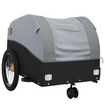vidaXL Remorque de vélo noir et gris 30 kg fer