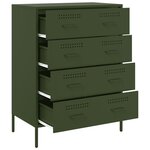 vidaXL Buffet vert olive 68x39x89 cm acier