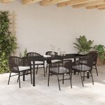 vidaXL Ensemble de 7 pièces de salle à manger de jardin – Rotin poly brun