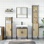 vidaXL Ensemble de meubles de salle de bain 4 Pièces Chêne fumé Bois