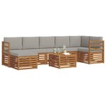 vidaXL Ensemble de canapés d'extérieur 8 Pièces Gris Naturel et Clair