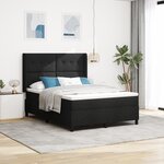 Lit à ressort vidaXL avec matelas et LED Noir 140x190 cm Tissu