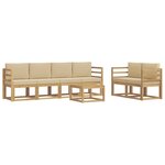 vidaXL Ensemble de canapés d'extérieur 7 Pièces Blanc et Beige