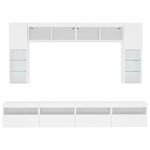 vidaXL Ensemble de meubles TV muraux 8 Pièces avec lumières LED blanc