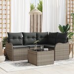 Ensemble de canapés de jardin vidaXL 4 pièces avec coussins en poly rattan noir