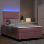 vidaXL Lit à ressort LED avec matelas Rose 120 x 190 cm tissu