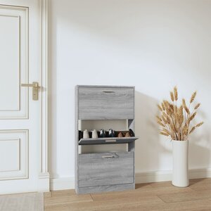vidaXL Armoire à chaussures Sonoma gris 59x17x108 cm Bois d'ingénierie
