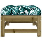 vidaXL Repose-pieds de jardin et coussins lot de 2 bois pin imprégné