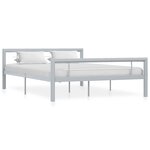 vidaXL Cadre de lit sans matelas gris et blanc métal 160x200 cm