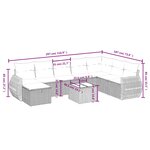 vidaXL Salon de jardin 9 Pièces avec coussins gris résine tressée