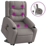 vidaXL Fauteuil inclinable de massage Taupe Tissu