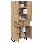 vidaXL Haut Armoire 2 Pièces Chêne artisanal Bois Aggloméré et Verre