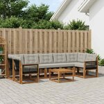 vidaXL Ensemble de canapés d'extérieur 8 Pièces Naturel et gris clair