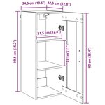 vidaXL Meuble mural Bois Ancien 34 5 x 34 x 90 cm