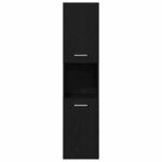 vidaXL Cabinet de salle de bain avec porte Chêne noir 30 x 30 x 130 cm