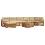vidaXL Ensemble de canapés d'extérieur 8 Pièces Naturel et Beige