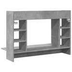 vidaXL Bureau mural gris béton 105x48x75 cm bois d'ingénierie