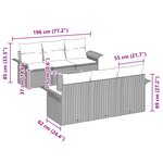vidaXL Ensemble de canapé de jardin avec coussin 7 Pièces Gris polyrotin