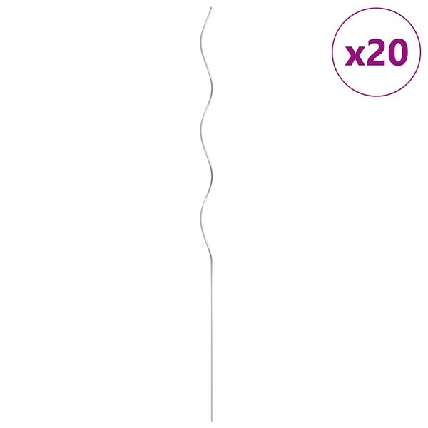 vidaXL Supports de plantes en spirale 20 Pièces Acier galvanisé 110 cm