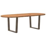 vidaXL Table à manger marron clair bois de chêne massif ovale