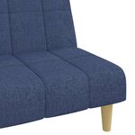 vidaXL Canapé-lit à 2 places bleu tissu