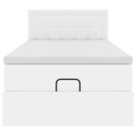 vidaXL Cadre de lit ottoman avec matelas blanc pur 90x200cm similicuir