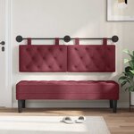 vidaXL Tête de lit suspendue Avec lumière LED Bordeaux Tissu
