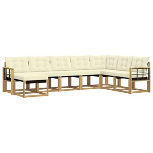 vidaXL Ensemble de canapés d'extérieur 8 pc Blanc et crème