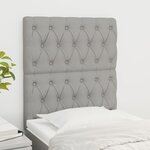 vidaXL Têtes de lit 2 Pièces Gris clair 80x7x78/88 cm Tissu