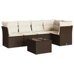 vidaXL Salon de jardin avec coussins 6 Pièces marron résine tressée