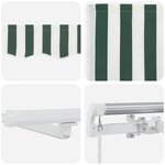 vidaXL Auvent Rétractable avec 500 × 350 cm Vert et blanc