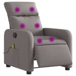 vidaXL Fauteuil de massage inclinable électrique Taupe Tissu