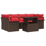 vidaXL Ensemble de canapé de jardin 7 Pièces Marron polyrotin