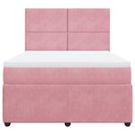 vidaXL Sommier à lattes de lit avec matelas Rose 140x190 cm Velours