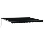 vidaXL Auvent Rétractable Noir 450x300 cm Polyester