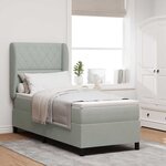 vidaXL Lit à ressorts avec matelas Gris clair 80 x 200 cm Velours